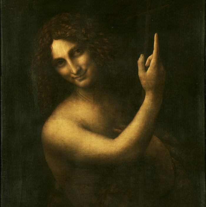 1024px Leonardo da Vinci Saint John the Baptist C2RMF retouched edited